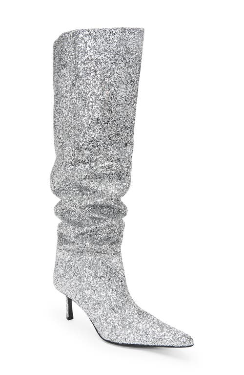 Alexander Wang Viola Slouch Over the Knee Boot in Silver