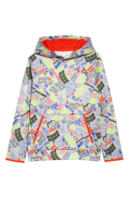 Under Armour Kids' Armour Fleece® Scribble Pullover Hoodie In Halo Gray