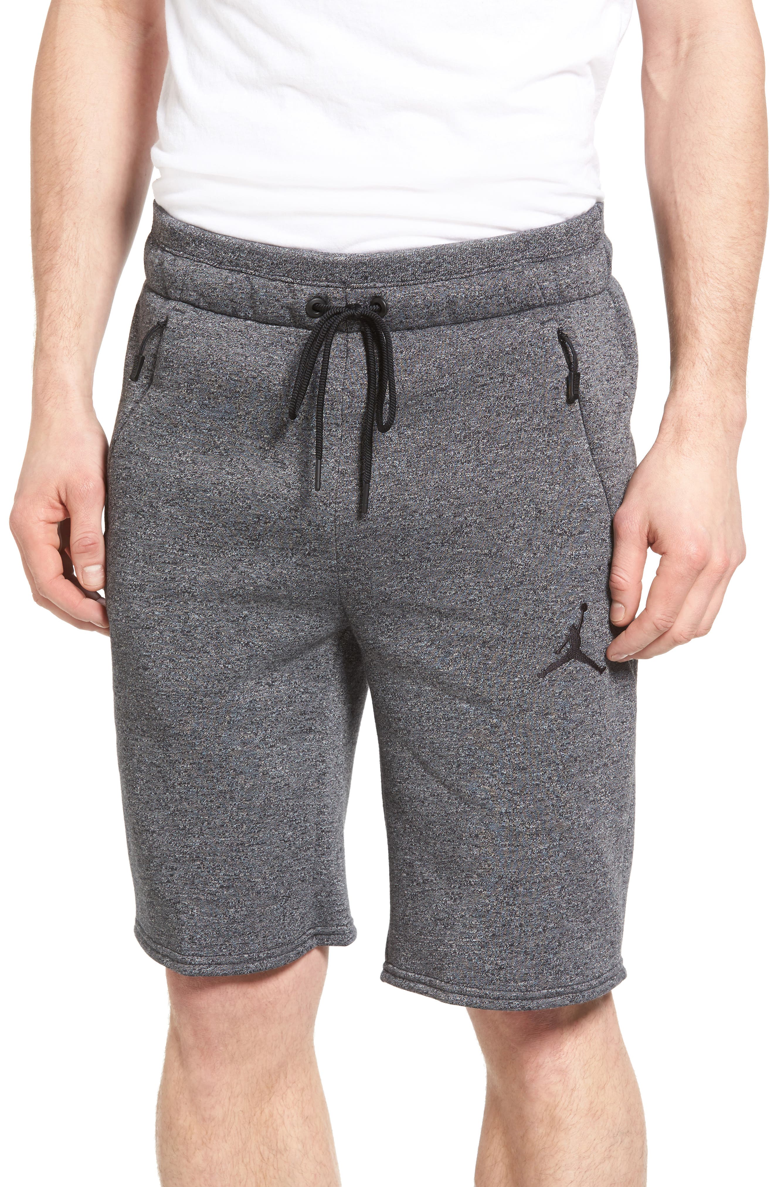 jordan fleece shorts grey