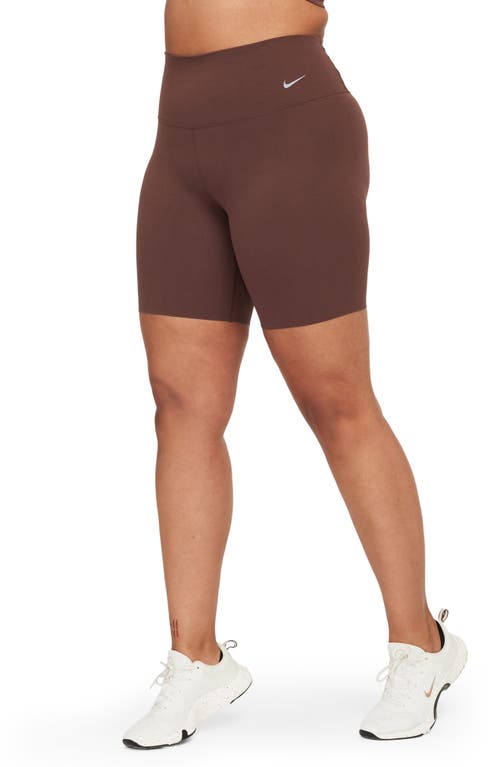 Nike Zenvy Gentle Support High Waist Bike Shorts In Brown