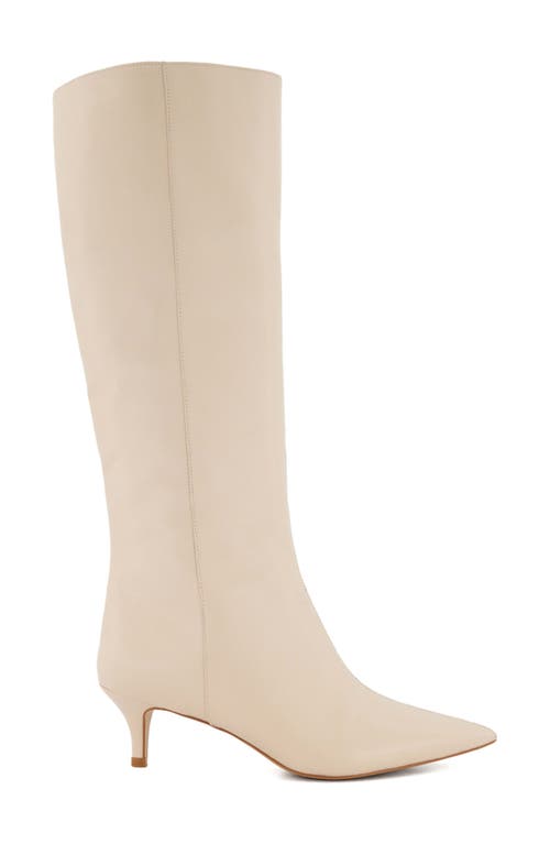 DUNE LONDON DUNE LONDON SMOOTH POINTED TOE KNEE HIGH KITTEN HEEL BOOT 