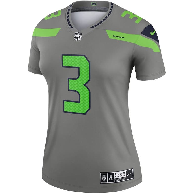 Nike Women's Russell Wilson Gray Seattle Seahawks Inverted Legend Jersey - Gray