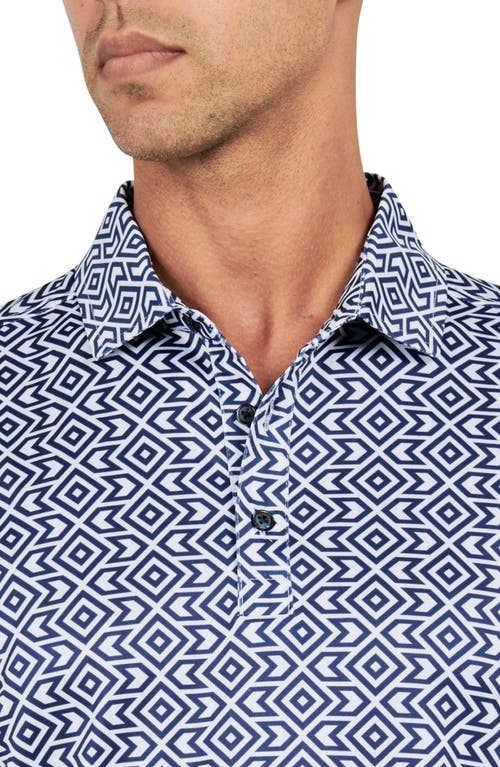 Shop Construct Con.struct Geo Diamond Print Performance Golf Polo In Navy