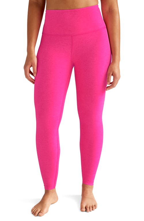 Caught in the Midi High Waist Leggings in Pink Punch Heather