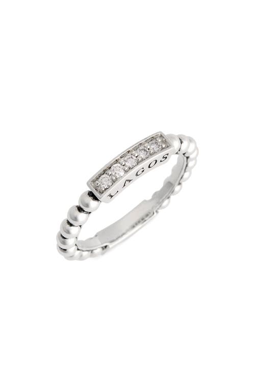 Shop Lagos Caviar Icon Spark Diamond Stacking Ring In Silver/diamond