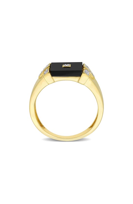 DELMAR ONYX & DIAMOND SQUARE RING