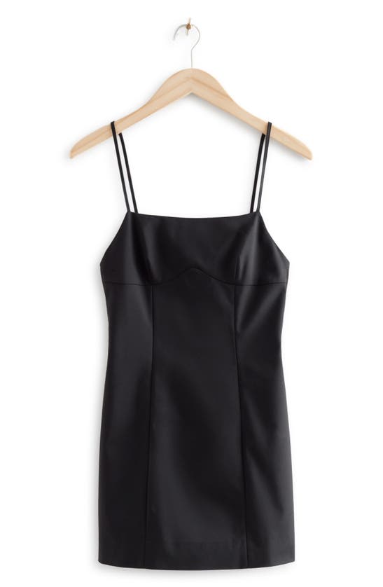 & Other Stories Square Neck Minidress In Black