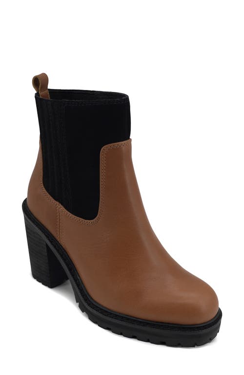 Zigi Artisan Amalia Platform Chelsea Boot In Brown Leather