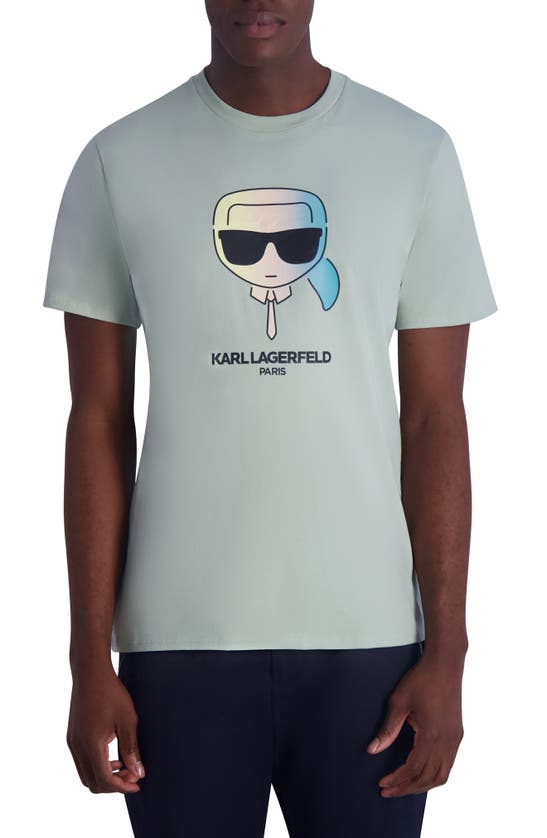 Karl Lagerfeld Karl Character Cotton Graphic T-shirt In Mint