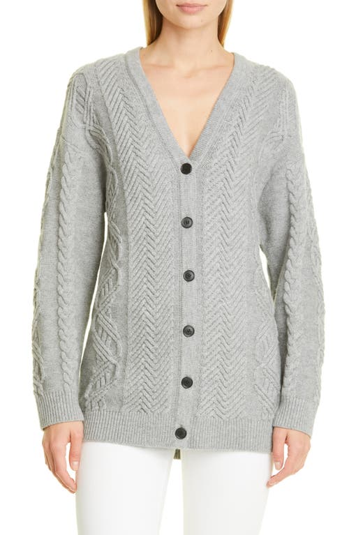 Theory Cable Knit Wool & Cashmere Cardigan in Husky