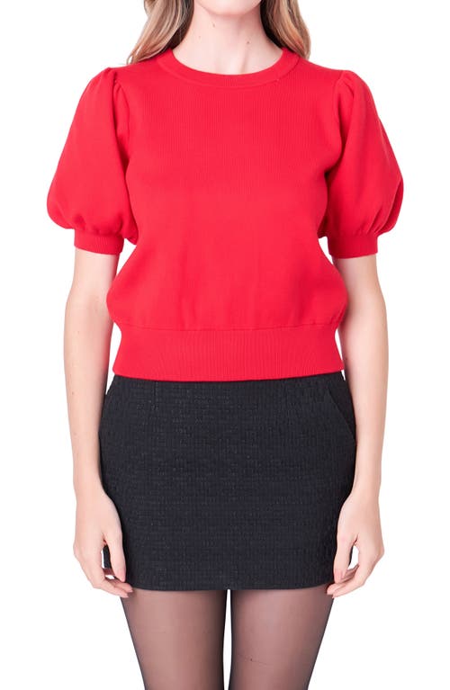 Shop English Factory Puff Sleeve Sweater In Red