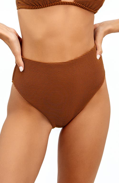 ViX Swimwear Kayla Bela Hot High Waist Bikini Bottoms in Camel