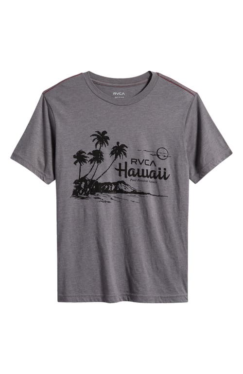 Rvca Kids' Tropical Vista Graphic T-shirt In Smoke