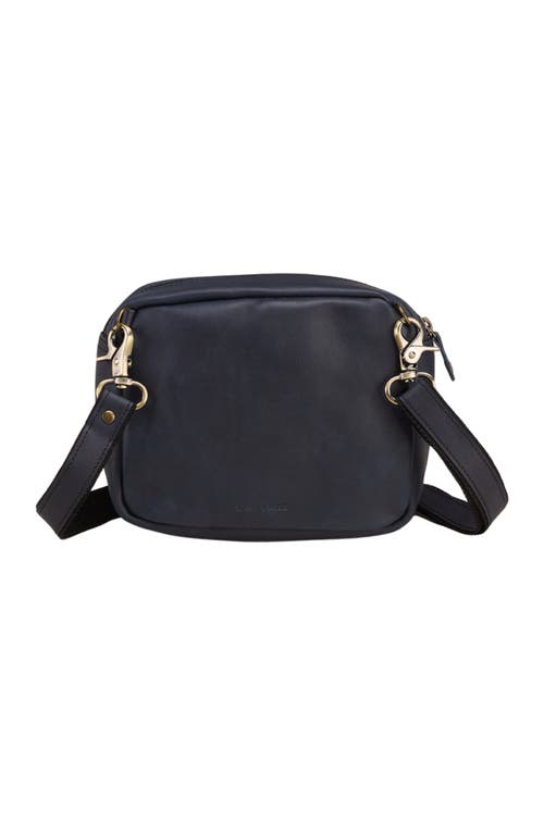 Sarep + Rose Heli Convertible Leather Crossbody Belt Bag In Navy Baoule