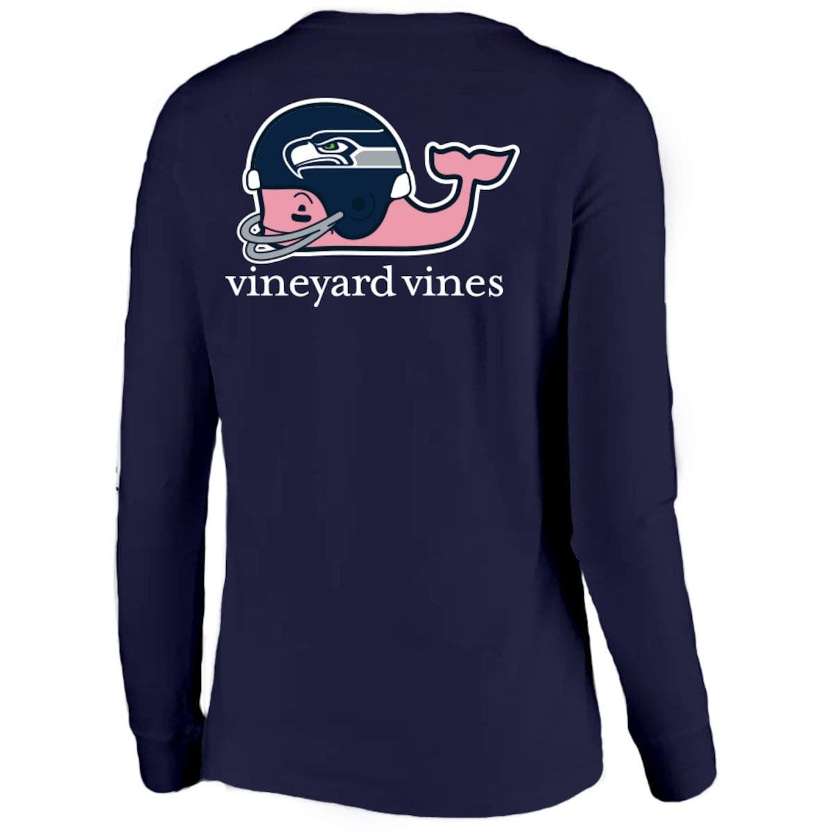 vineyard vines Women's Vineyard Vines College Navy Seattle Seahawks Helmet  Long Sleeve T-Shirt | Nordstrom
