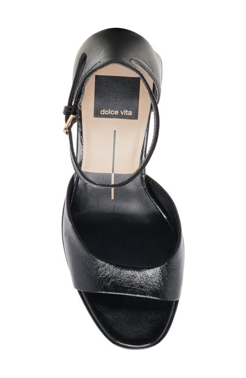 Shop Dolce Vita Pandro Ankle Strap Platform Sandal In Midnight Crinkle Patent