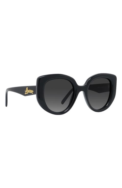 Shop Loewe Curvy 49mm Gradient Butterfly Sunglasses In Shiny Black/gradient Smoke