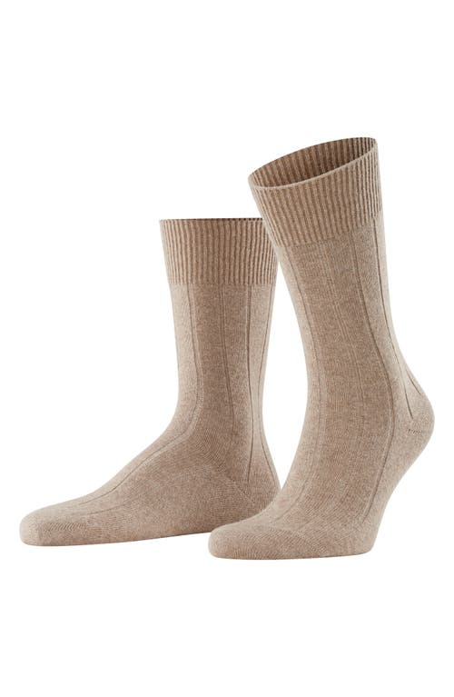 Shop Falke Lhasa Wool & Cashmere Dress Socks In Nutmeg Melange