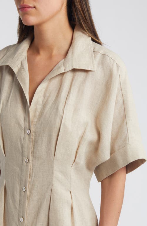 Shop Cleobella Gili Linen Shirtdress In Oatmeal