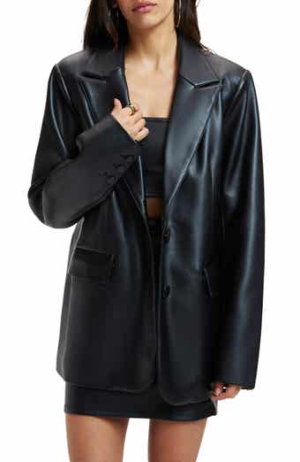 Buy Alice + Olivia Mya Faux-leather Longline Jacket - Black At 30% Off