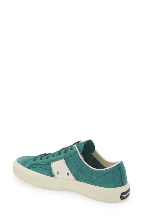 Shop Tom Ford Cambridge Low Top Sneaker In Green/cream