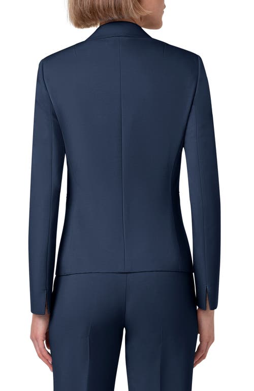 Shop Akris Punto One-button Double Face Wool Blazer In Ink