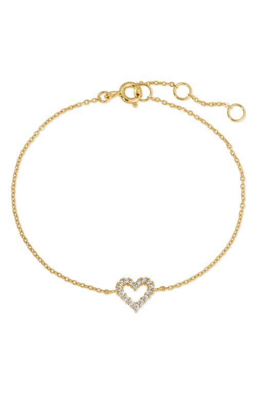 Joy Dravecky Mini Pavé Heart Pendant Bracelet in Gold 