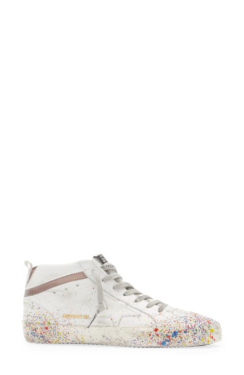 Golden Goose Mid Star Sneaker In White/iridiscent