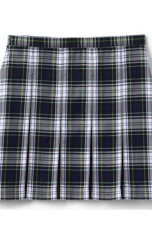 Shop Lands' End School Uniform Girls Plaid Box Pleat Skirt Top Of The Knee In White Plaid