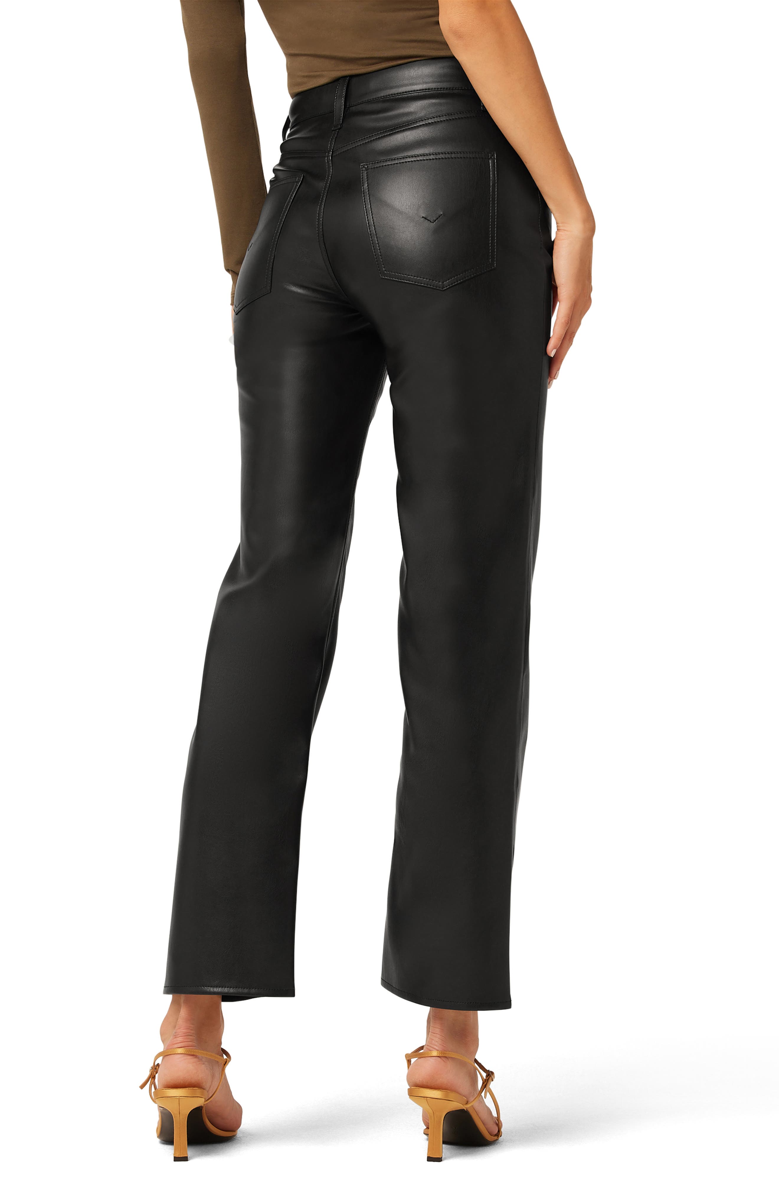 Remi High Waist Straight Leg Faux Leather Pants