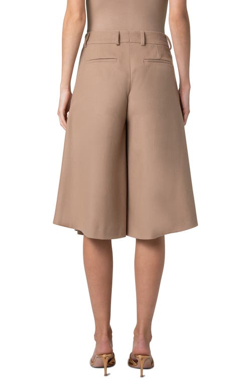 Akris Fiorell Wool Flannel Culottes In Camel