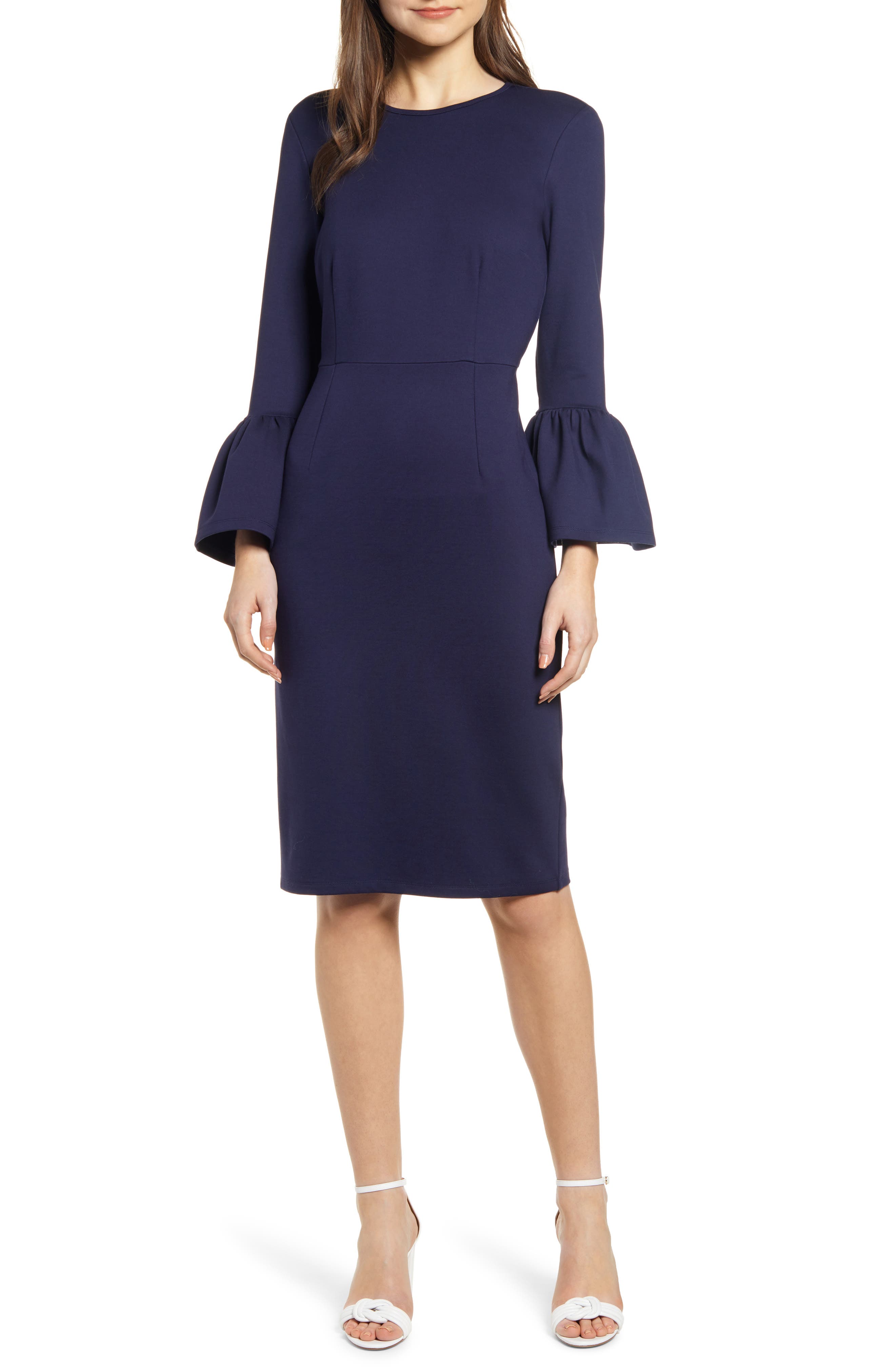 Rachel Parcell Bell Sleeve Sheath Dress, Blue (Nordstrom Exclusive)