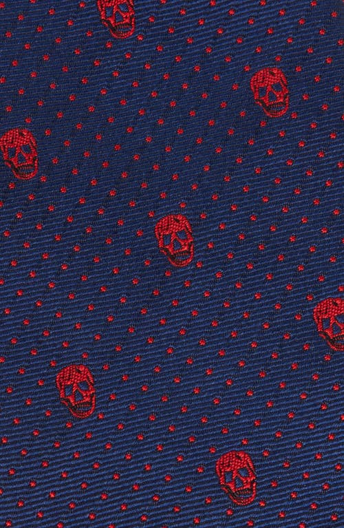 Shop Alexander Mcqueen Skull Silk Tie In Black/lust Red