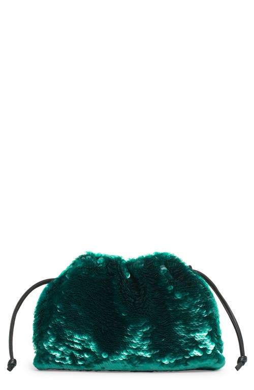 Bottega Veneta The Mini Pouch Sequin Crossbody Bag In Green