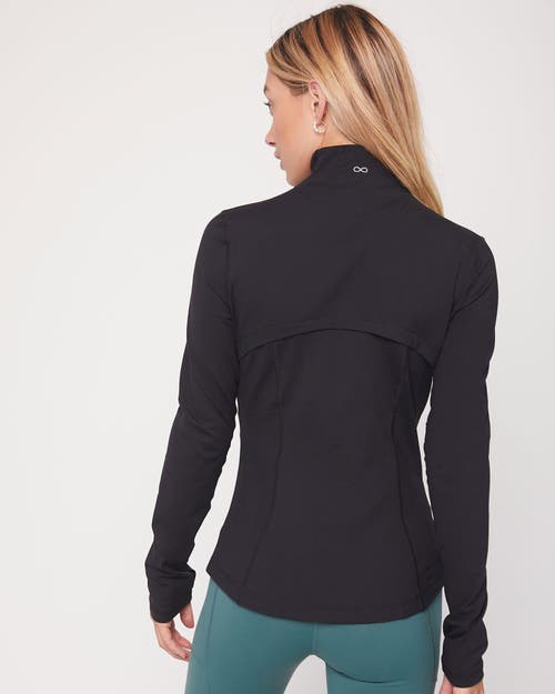 Shop Rebody Active Gen Xyz Zip Up Cloudlux Track Jacket In Metropolis Black