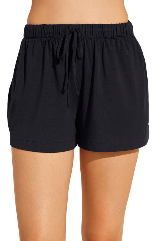 Shop Eberjey Gisele Stretch Modal Pajama Shorts In Black