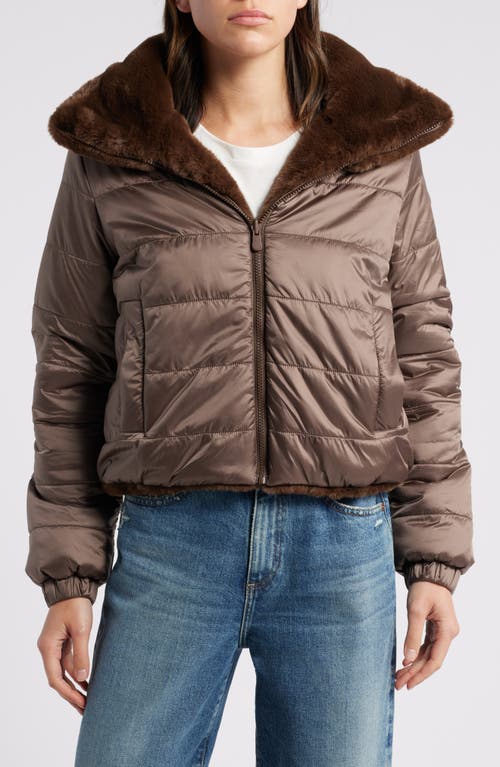 SAVE THE DUCK SAVE THE DUCK JEON WIND & WATER RESISTANT REVERSIBLE FAUX SHEARLING & RECYCLED POLYESTER PUFFER JACK 