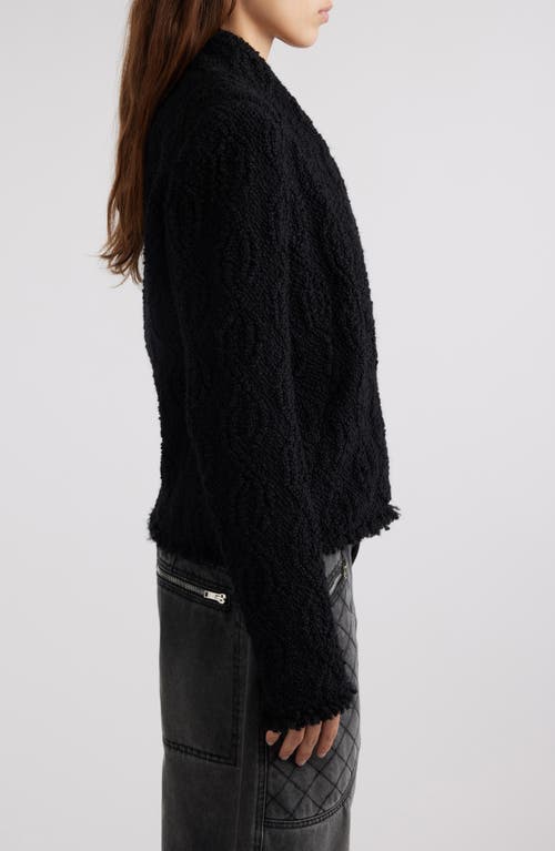 Shop Isabel Marant Loyana Wool Blend Bouclé Sweater Jacket In Black