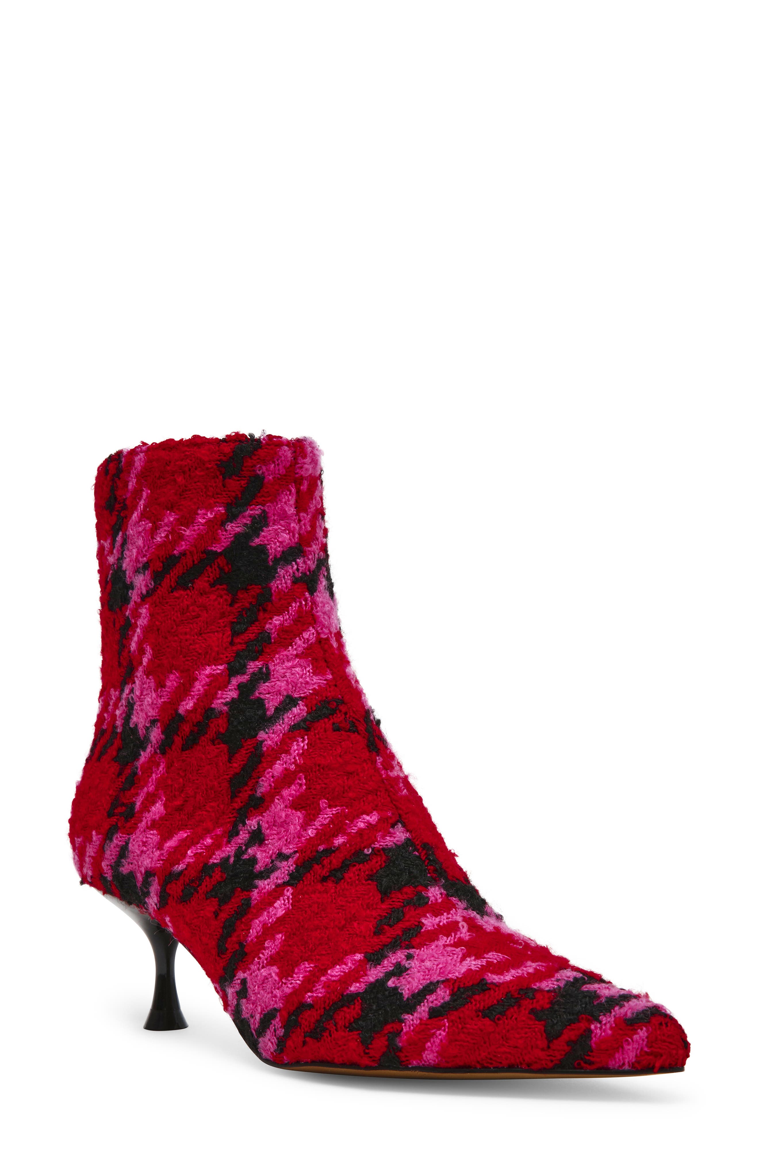 Betsey Johnson Parkker Kitten Heel Bootie in Red/Pink Multi 