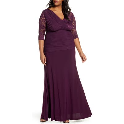 Plus Size Kiyonna Soiree Evening Gown, Purple