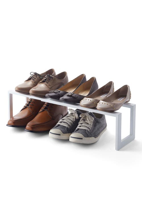 Yamazaki Adjustable Shoe Rack In White