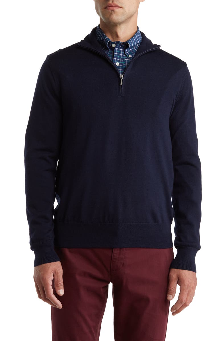 Brooks Brothers Merino Wool Half Zip Sweater