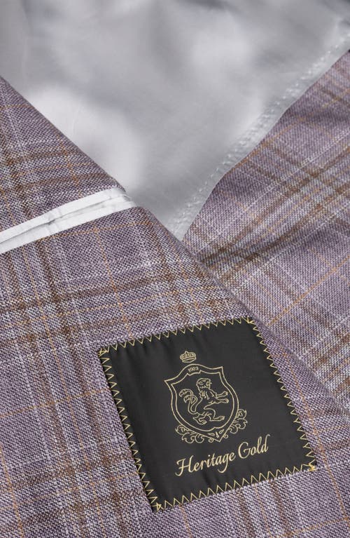 Shop Heritage Gold Lilac Plaid Wool & Silk Blend Sport Coat