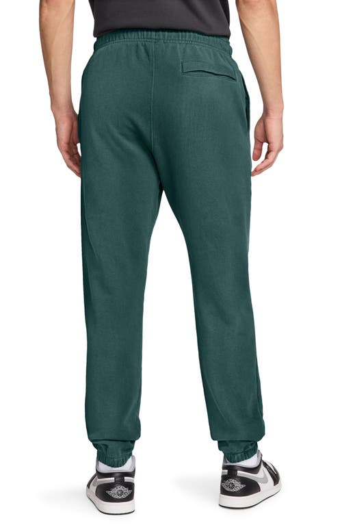 Shop Nike Flight Washed Cotton Fleece Sweatpants In Oxidized Green