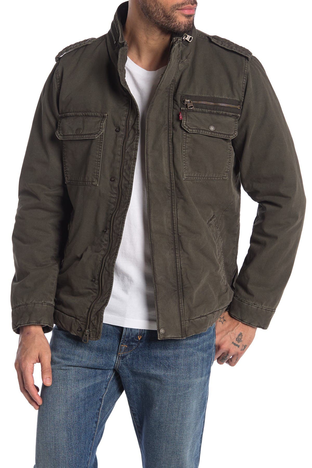 levi's canvas hooded midweight parka