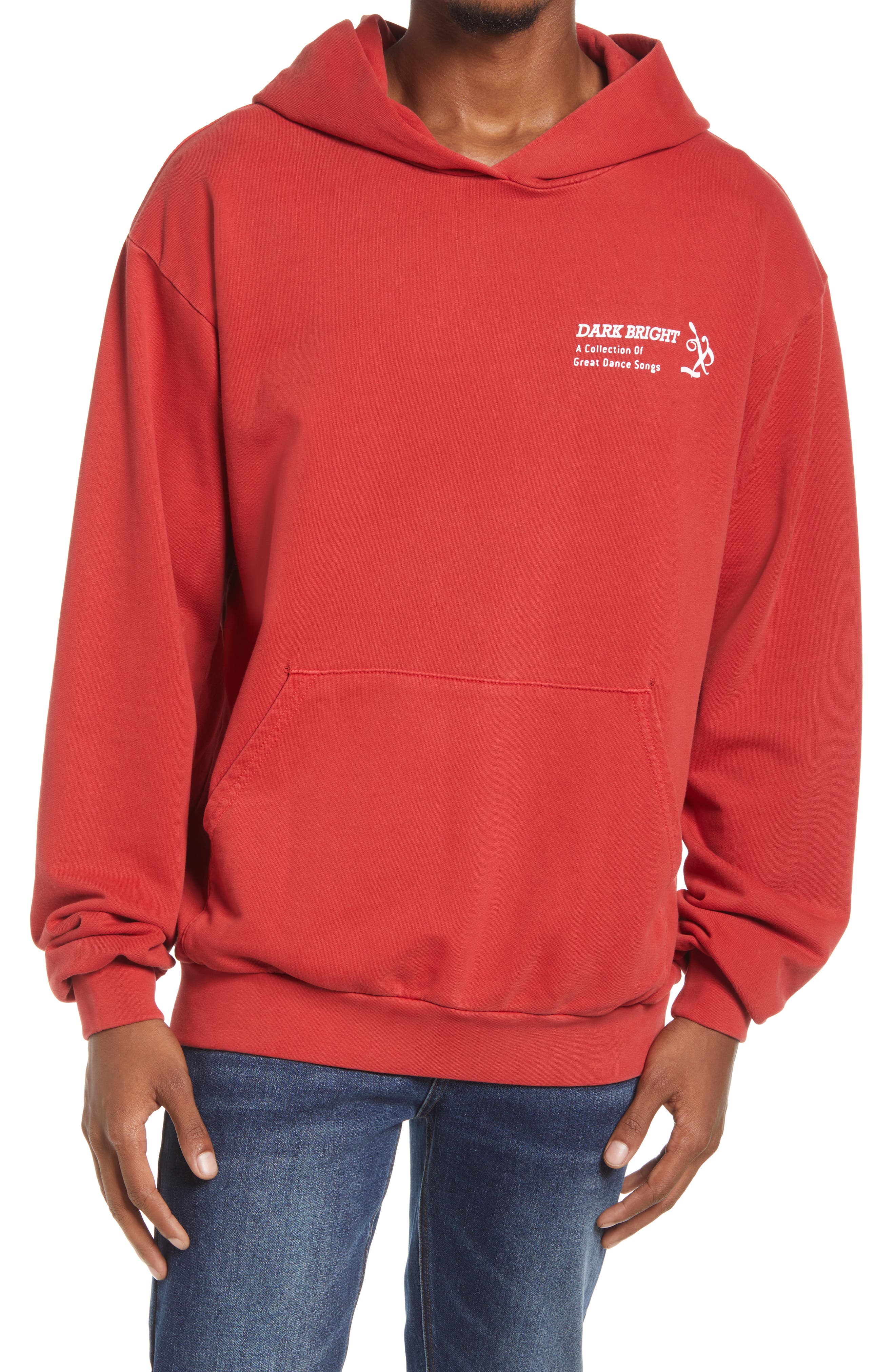 DARKBRIGHT Dance Songs Oversize Graphic Hoodie in Red at Nordstrom