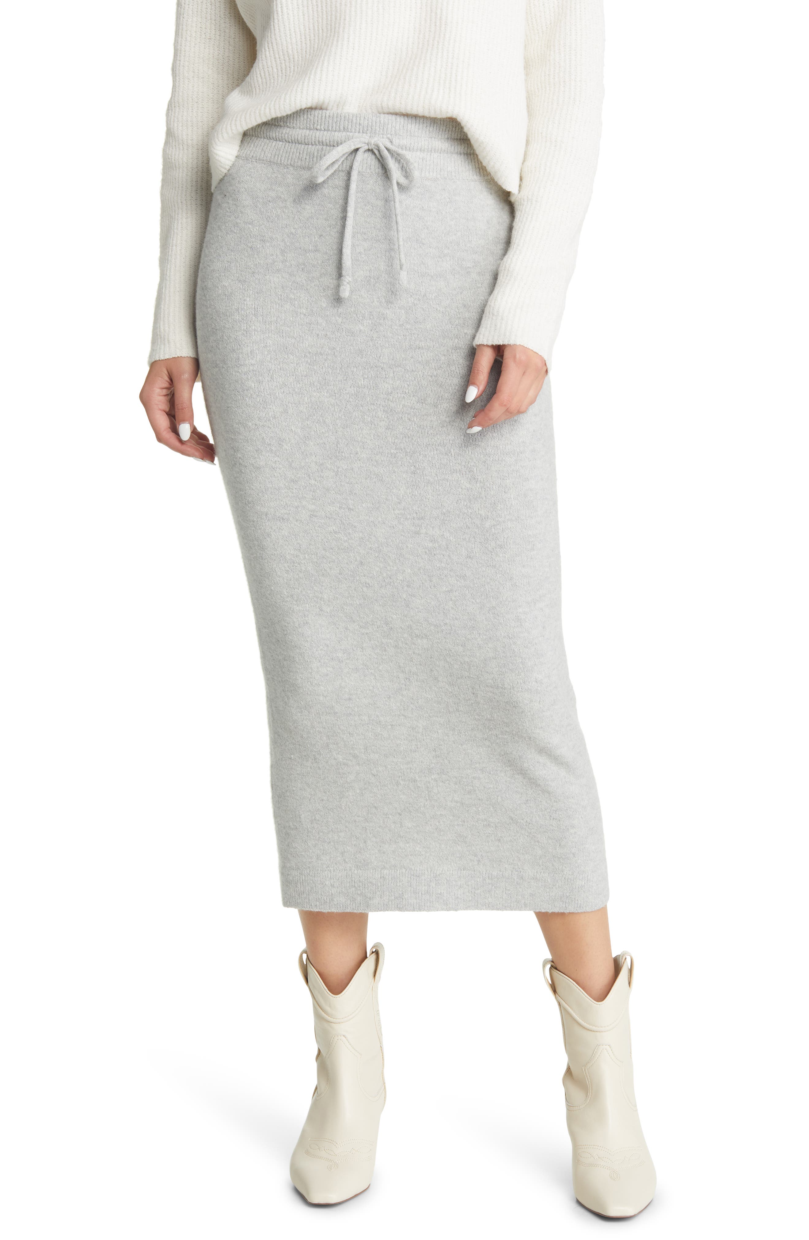 Grey Kaos Synthetic Midi Skirt in Light Grey Womens Clothing Skirts Mid-length skirts 