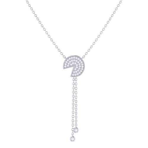 Luvmyjewelry Pac Man Candy Sterling Silver Diamond Lariat Necklace In Silver