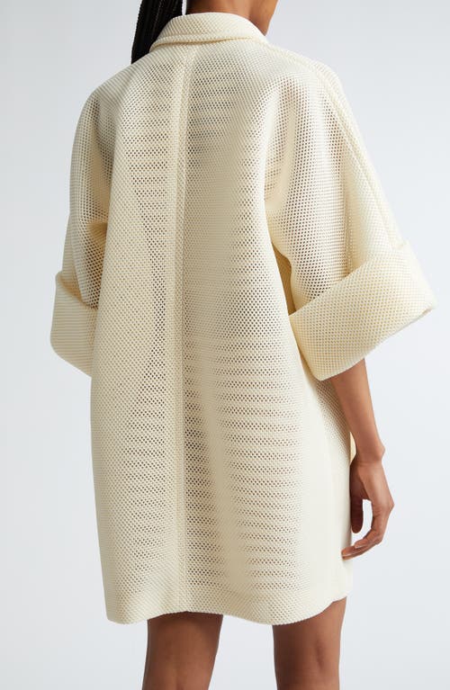 Shop Max Mara Quato Honeycomb Texture Oversize Jacket In Vanilla