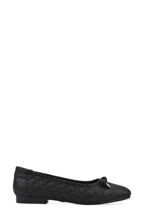 Cliffs By White Mountain Bocah Cap Toe Ballet Flat In Black Glitter Fabric
